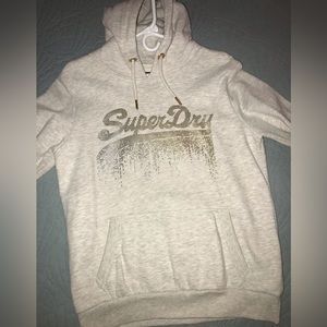 Super dry hoodie light grey size M